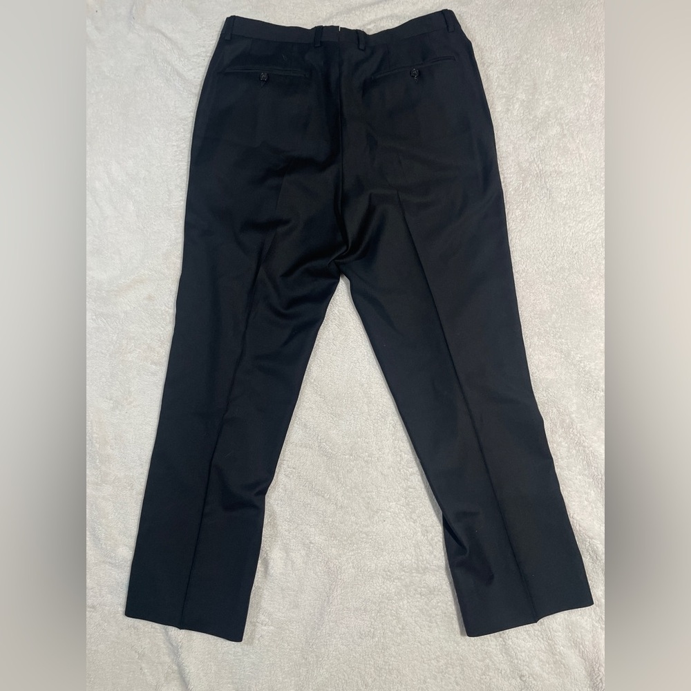Santorelli luxury serge Wool Roma Flat Front Trouser Black Italy Size 34 - Picture 10 of 12